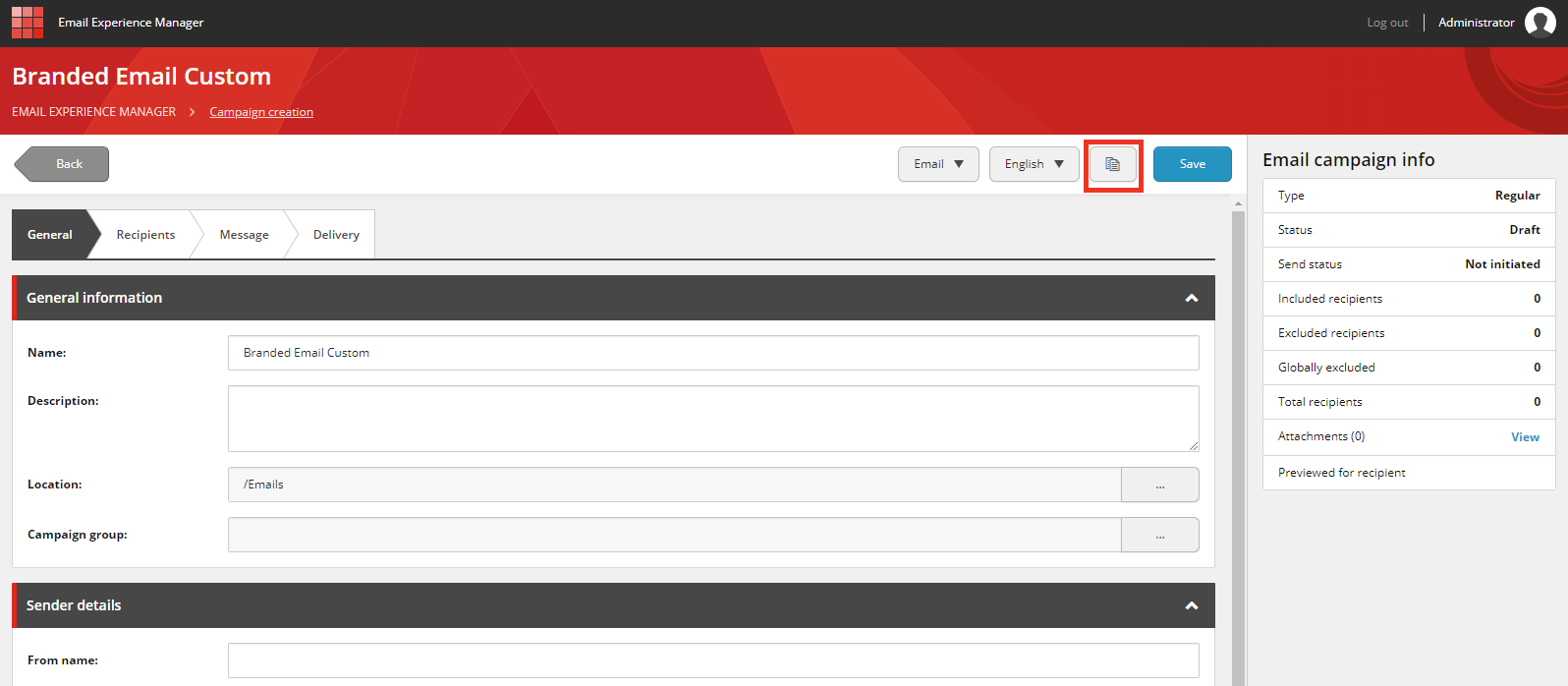 The Copy button is to the left of the Save button