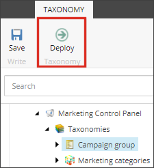The Taxonomy tab