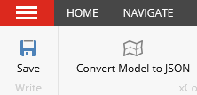 Convert Model to JSON button