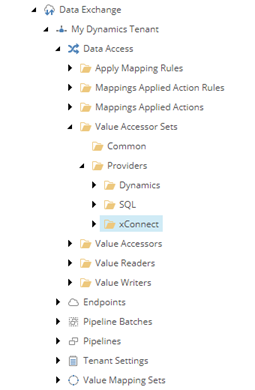 xConnect provider in content tree