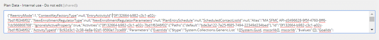 The contents of the Plan Data field.