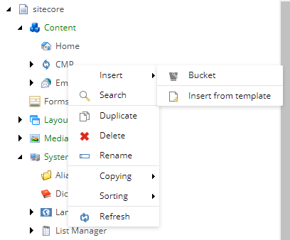 Create new bucket in CMP