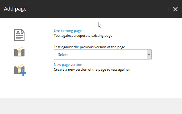 The Add page dialog box
