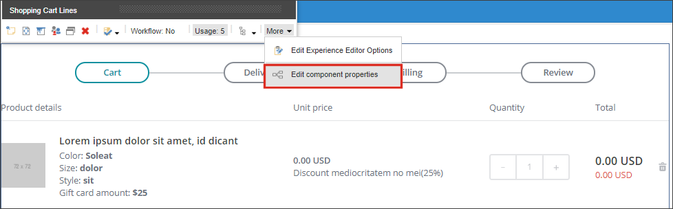 Edit Component Properties