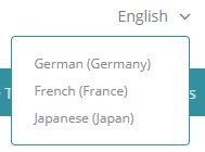 Language selector on the live storefront