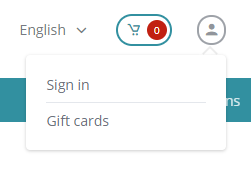 Example of the top bar links rendering on the live storefront