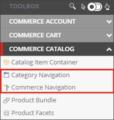 Commerce Catalog in the Toolbox