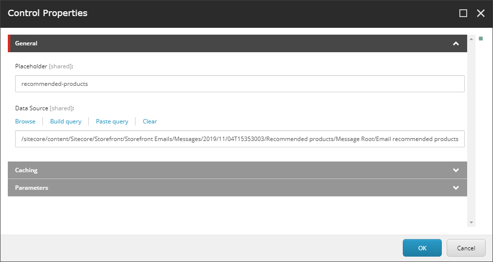 The Control Properties dialog box