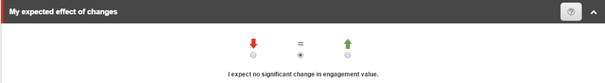 The My expected effect of changes section