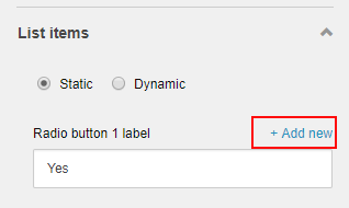 Add new list item.