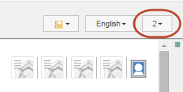 The versions drop-down menu
