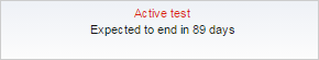 Estimated remaining days in the test