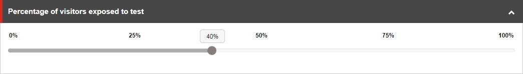 The Percentage of visitors exposed to test section