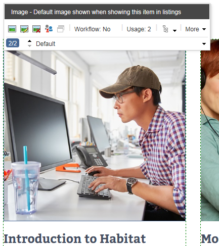 An image field containing an image