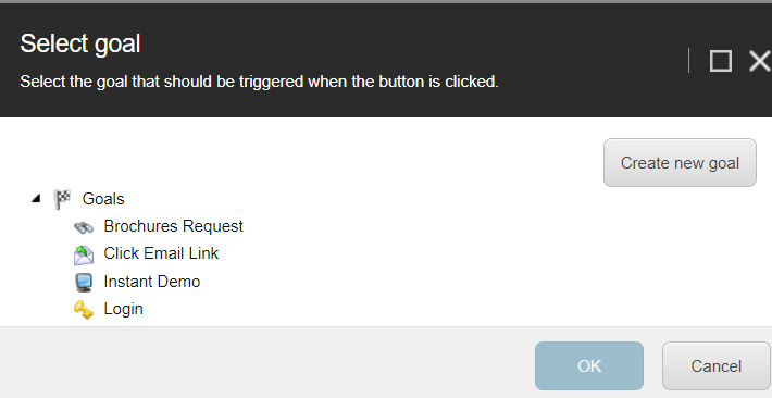 Select goal dialog box