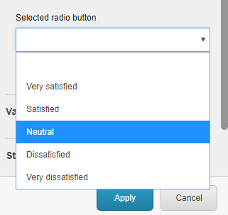 Selected radio button field.