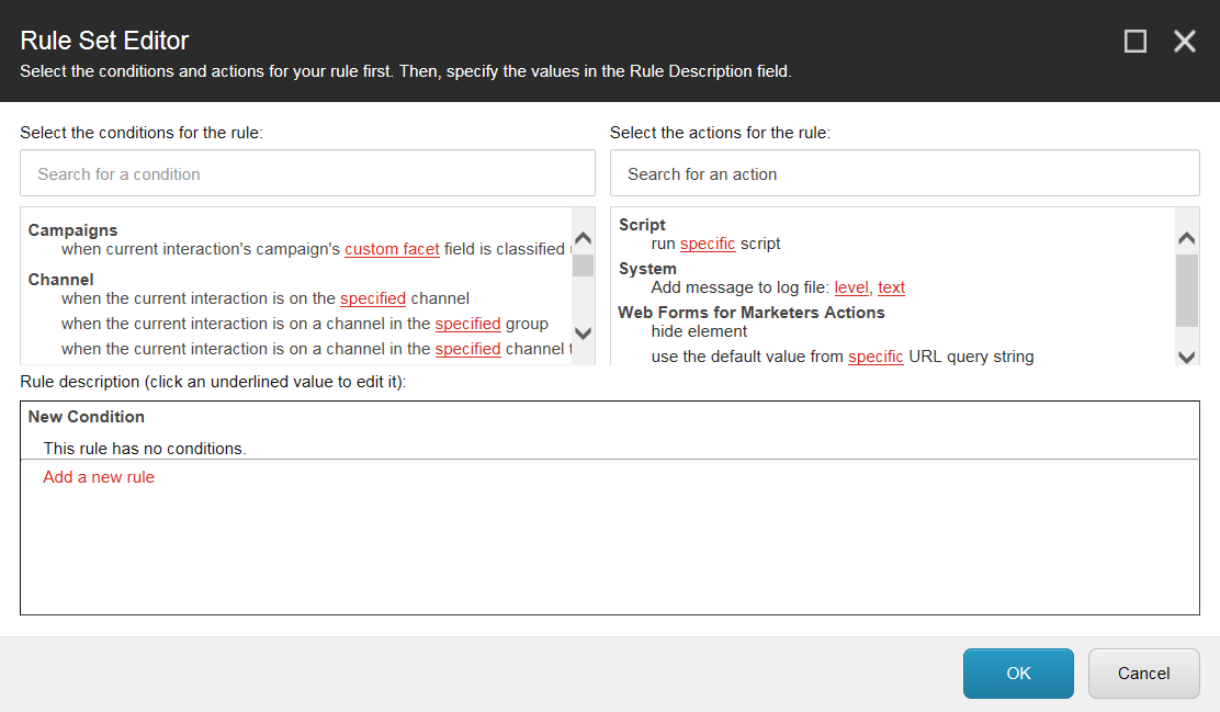 Create a field rule in the Rule Set Editor Sitecore Documentation