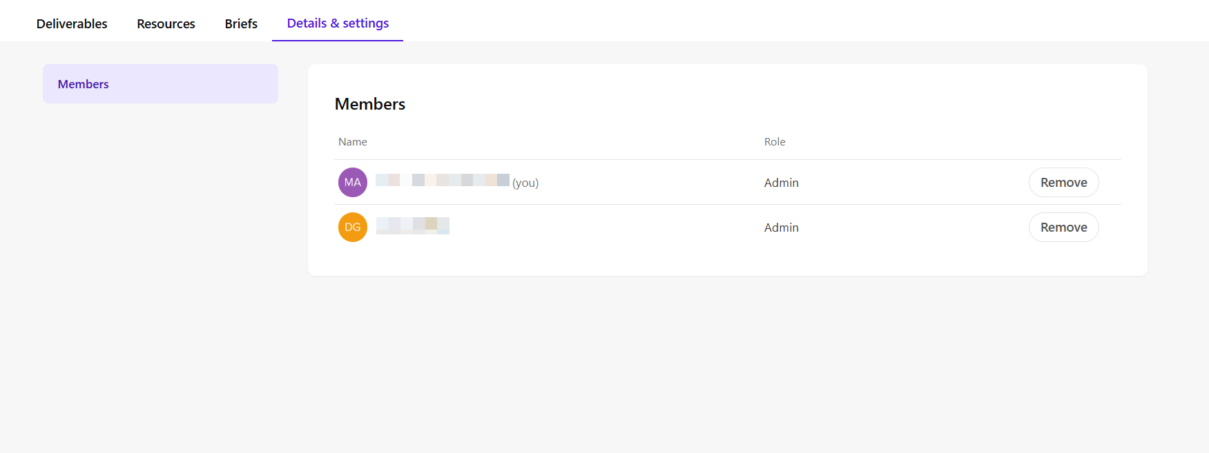 The Settings tab enables Admins to manage campaign membership.