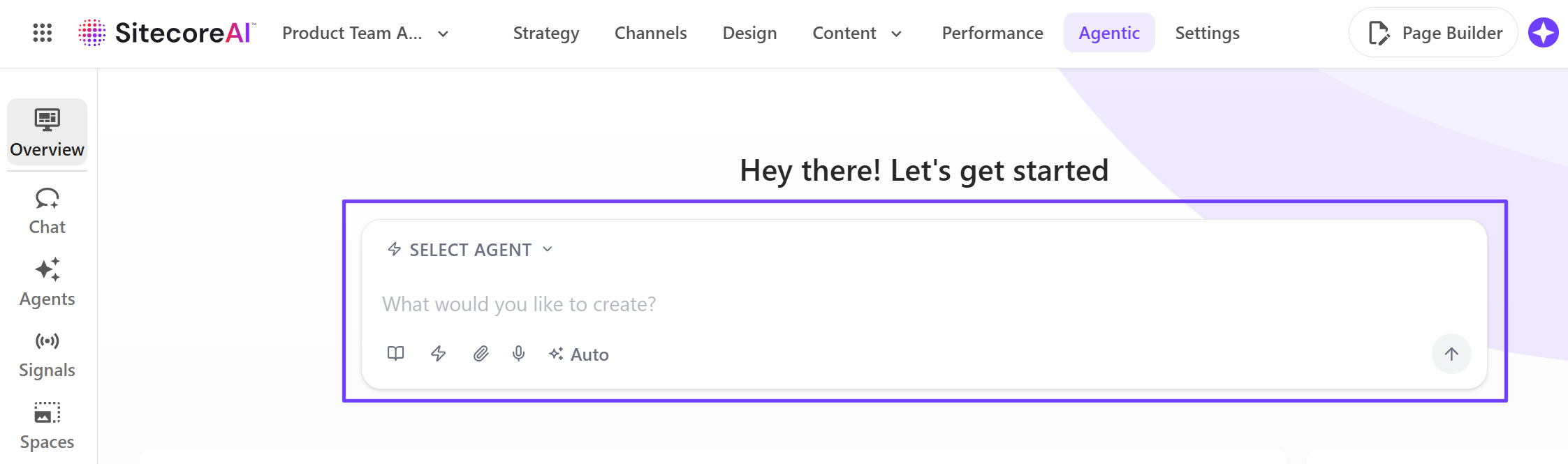 Chat interface on the Overview page