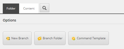 Folder tab showing the New Branch button to create a new branch.