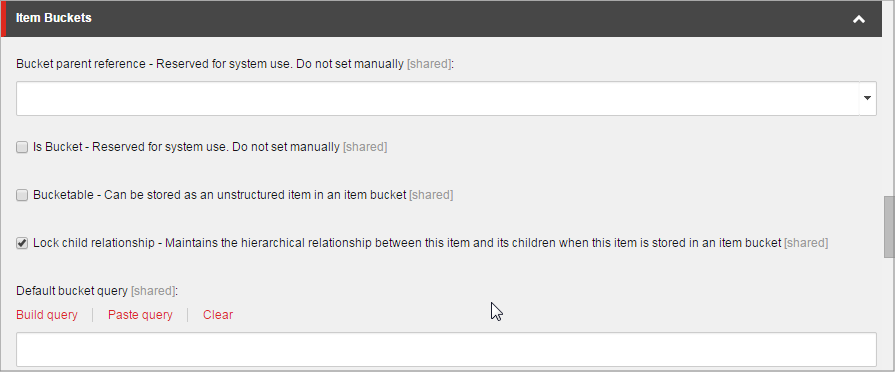 The Item Buckets section