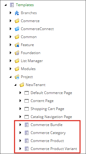 Commerce templates