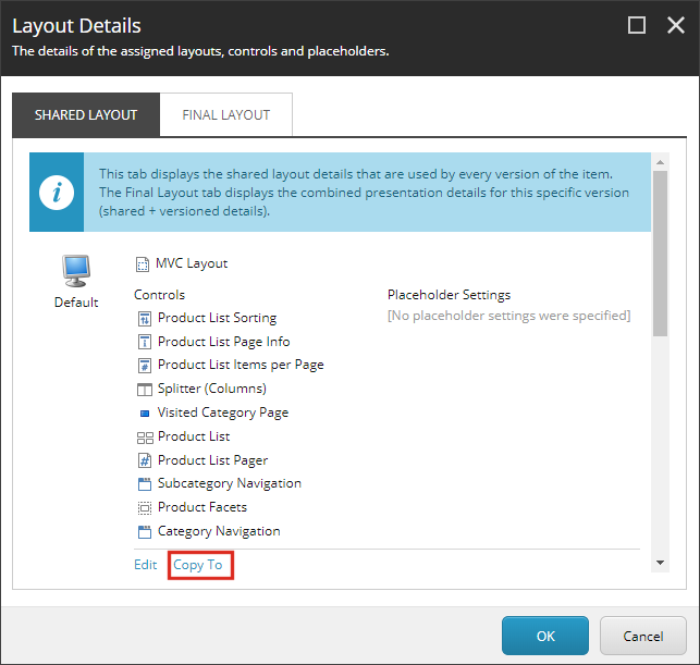 Layout Details dialog box.