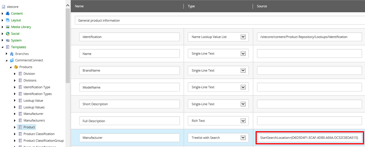 The Product template in CommerceConnect template folder.