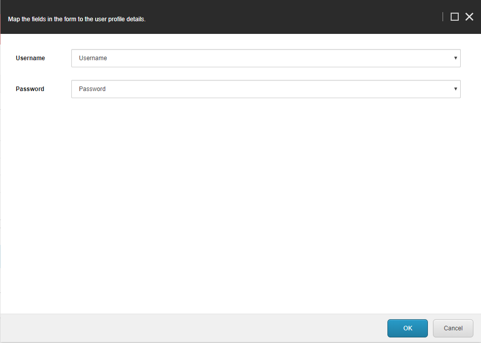 The login form